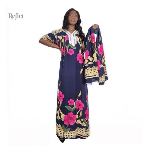 Robe maxi à motifs floraux, esprit vintage
