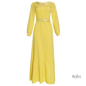 Robe maxi années 70 avec motifs colorés