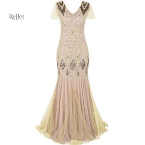 Robe longue femme style années 20 élégante et rétro