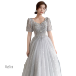 Robe longue princess style, idéale pour les fêtes