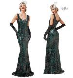 Robe fluide taille basse style années 20