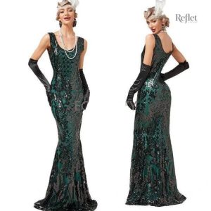 Robe fluide taille basse style années 20