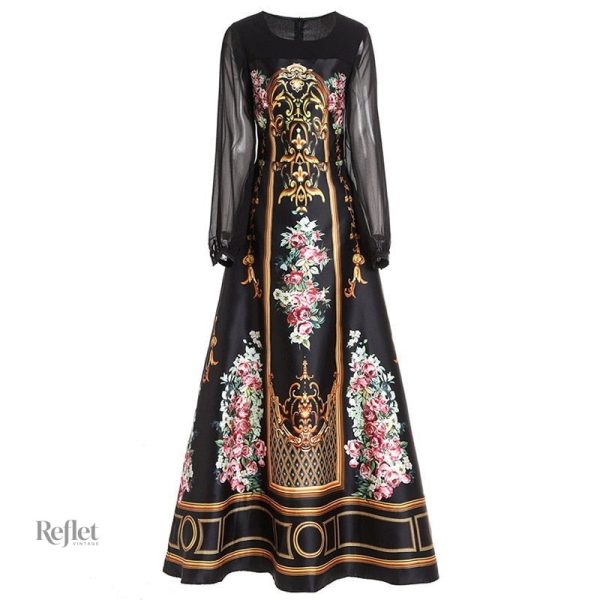 robe-longue-retro-annees-70-1 Robe longue rétro années 70, style vintage et coloré