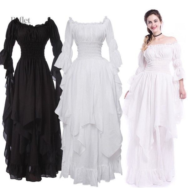 Robe longue à motifs rétro des années 70