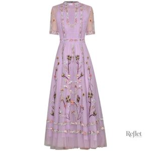 Robe maxi colorée vintage, tendance années 70