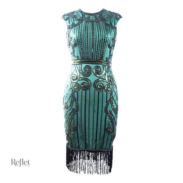 Robe longue inspirée des années 20, parfaite pour événements