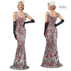 Robe vintage asymétrique inspirée des années 20, douce et féminine