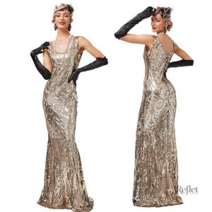 Robe rétro des années 20, silhouette fluide et chic