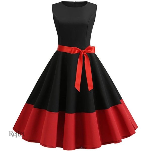 robe-manches-courtes-annees-50-1 Robe manches courtes vintage années 50