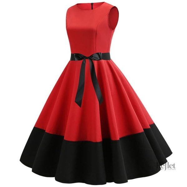 Robe élégante style rétro avec des manches courtes