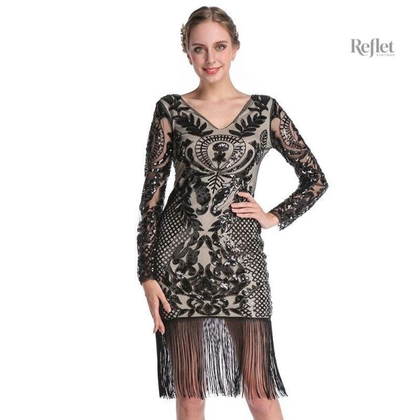 Robe années 20, design chic et moderne, mi-longue raffinée
