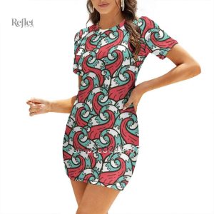 Robe bohème style années 70 à motifs