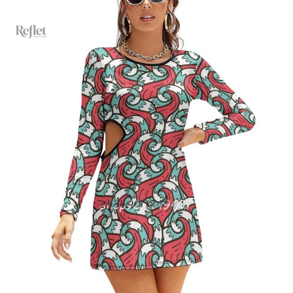 Robe à impression florale années 70