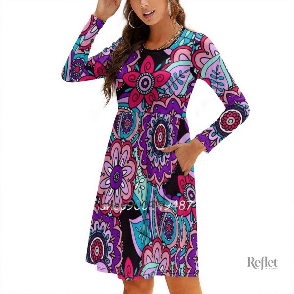 Robe ajustée inspirée des années 70