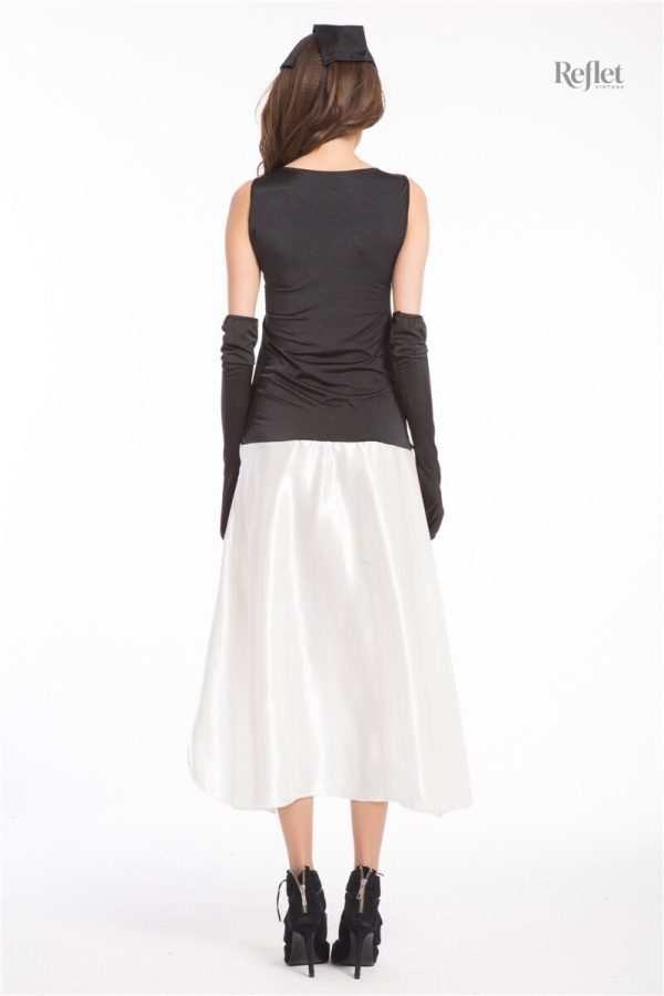 Robe vintage inspirée des années 20 en noir et blanc