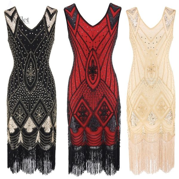 Mode des années 20 : robe noire sans manches