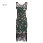 Robe noire année 20, style rétro sans manches