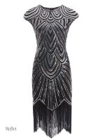 Robe sans manches noire, inspiration années folles