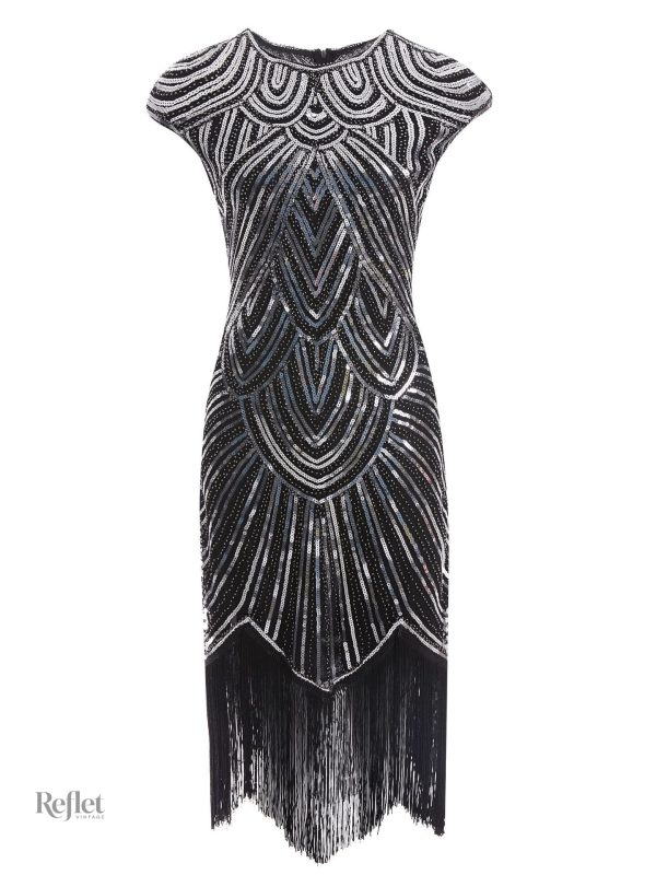 Robe sans manches noire, inspiration années folles