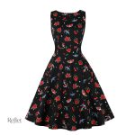 Robe noire style années 50, élégante et intemporelle