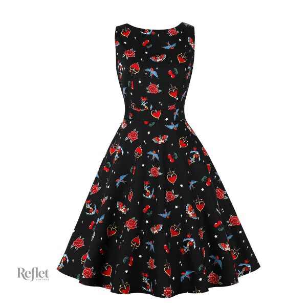 robe-noire-annee-50-1 Robe noire style années 50, élégante et intemporelle