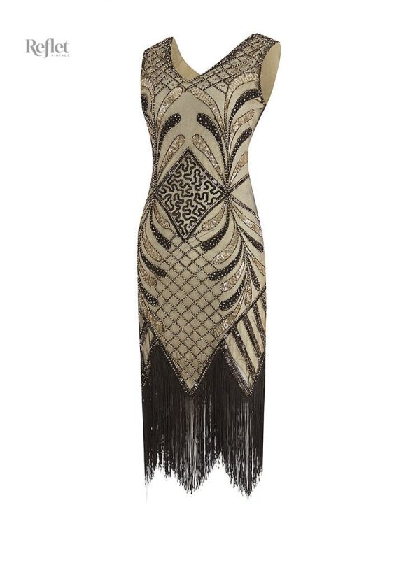 Robe noire fluide style rétro 30s