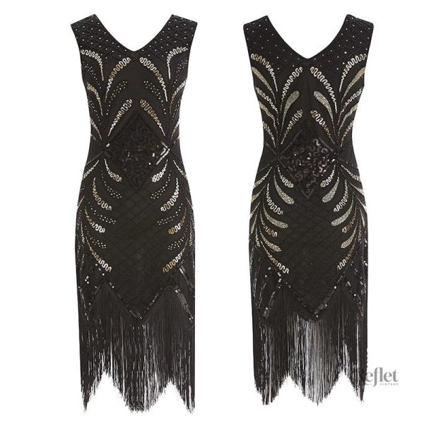 Robe noire à la mode des années 30