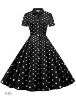 Robe vintage noire et blanche pour femmes