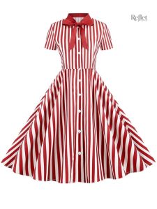 Mode féminine années 70 : robe noire et blanche