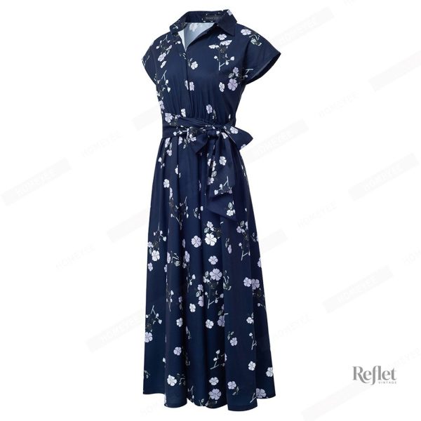 Robe élégante années 40 avec évasement