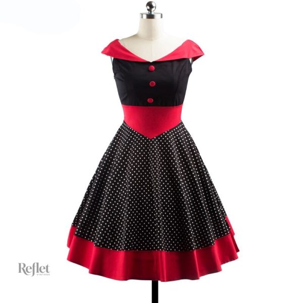 robe-pin-up-annee-50-1 Robe Pin Up années 50 en tissu rétro
