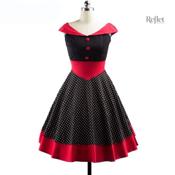 Robe classique années 50 avec motifs rétro