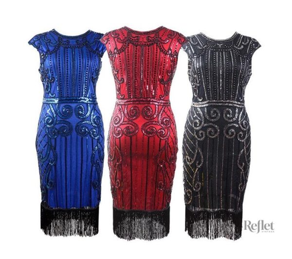 Robe sans manches années 20 pour silhouette ample