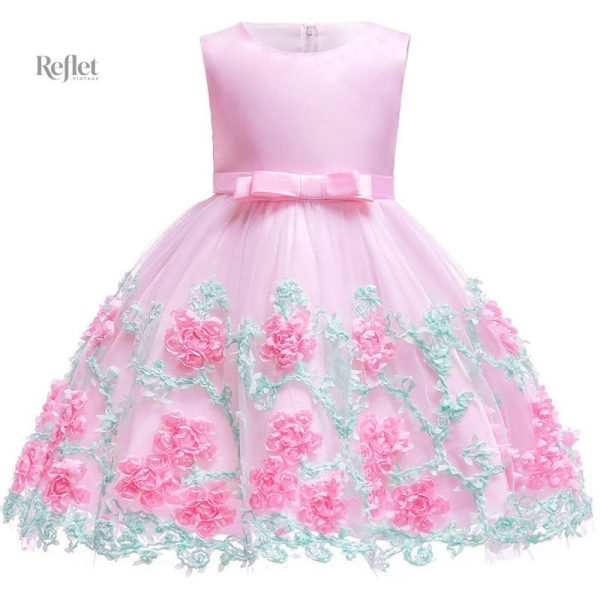 Robe avec ceinture ornée pour fille