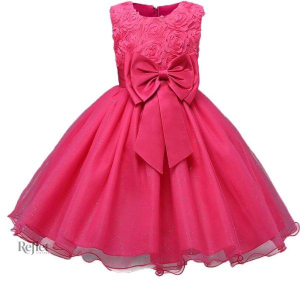 Robe rose pour filles, style princesse