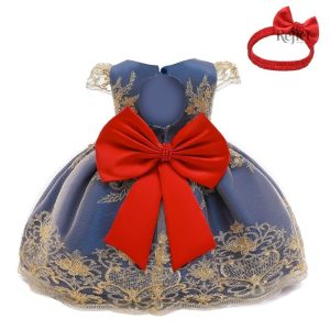 Robe Princesse Bébé 1 Mois, style rétro pour petites filles