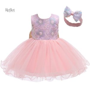 Vêtement bébé rétro, robe courte pour fille de 6 mois