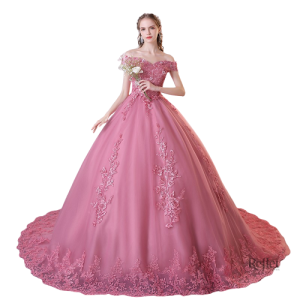 Robe princesse fuchsia pour femme