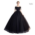 Robe longue noire femme style princesse