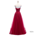 Robe élégante pour femme, style princesse, coloris vin rouge