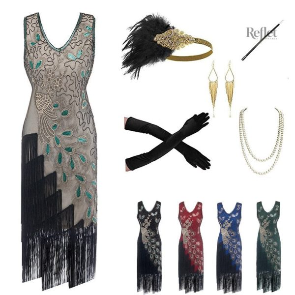 Robe des années 20 avec motifs art déco