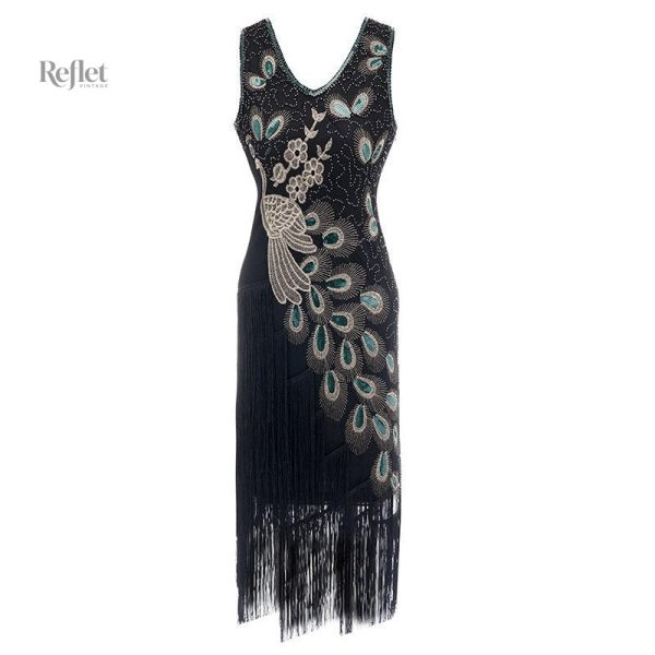 Robe rétro élégante inspirée des années 20