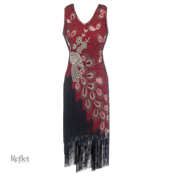 Robe rétro années 20 en tissu léger et fluide