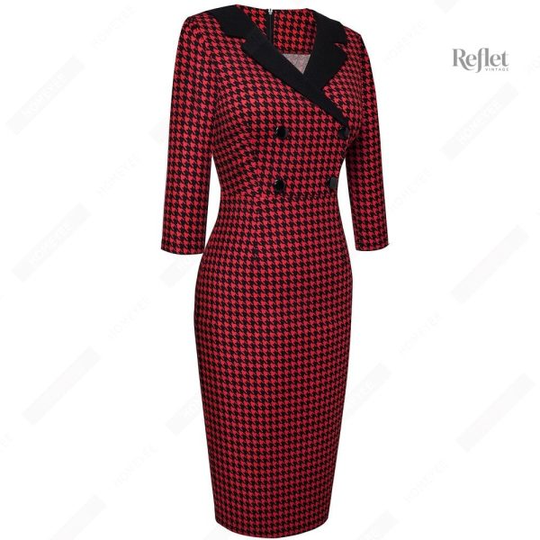 Robe rétro années 30 à carreaux élégante