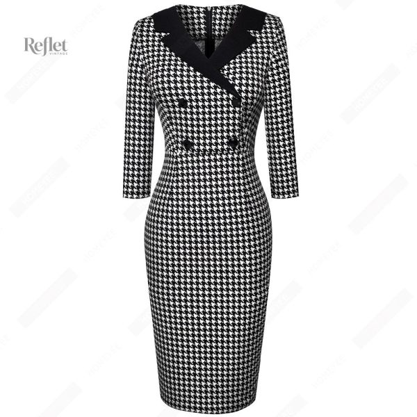 Robe années 30 à carreaux, style rétro chic