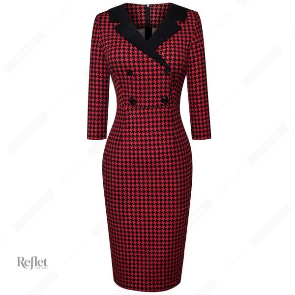 Robe à carreaux inspirée des années 30 pour femme