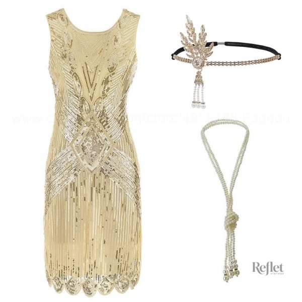 Robe élégante année 30, découpe classique