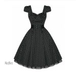 Robe rétro festive, motif classique à pois