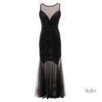Robe femme vintage années 20 à franges