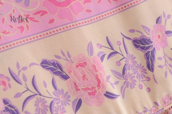 Robe vintage rose inspirée des années 70
